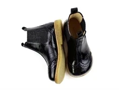 Angulus sort glitter støvlette med hulmønster